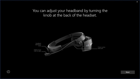 HP Mixed Reality Headset Setup Screenshot