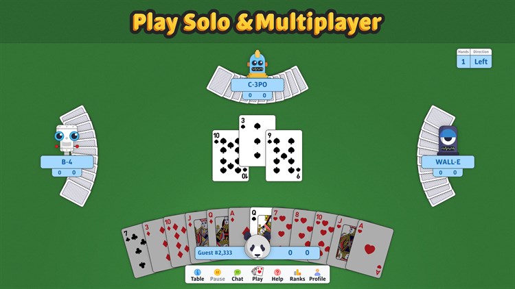 Hearts Multiplayer Card Game - PC - (Windows)