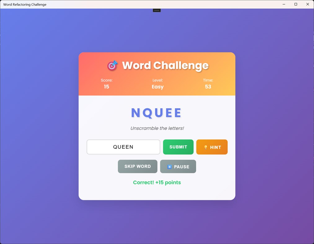 #1. Word Refactoring Challenge (Windows) 由: RollerNiGi