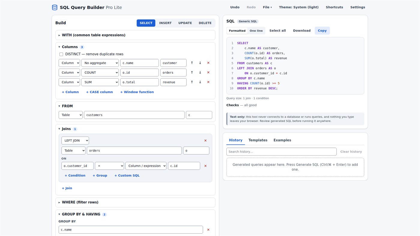 #1. SQL Builder Pro Lite (Windows) Af: SAIKUMAR PAPPALA