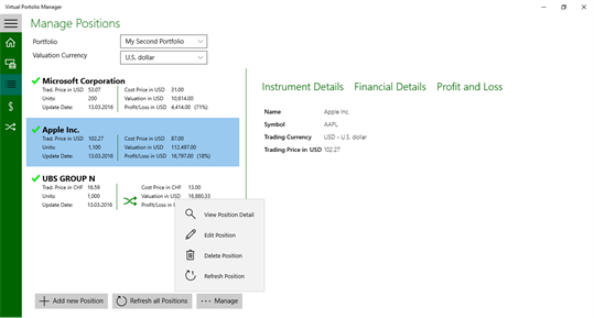Virtual Portfolio Manager screenshot 6