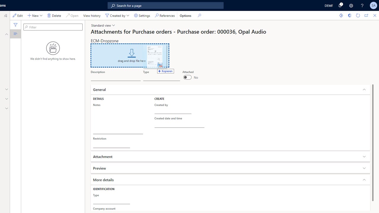 Snapshot 2 of edoc archivelink for Dynamics 365 FO