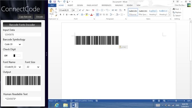 barcode fonts for word