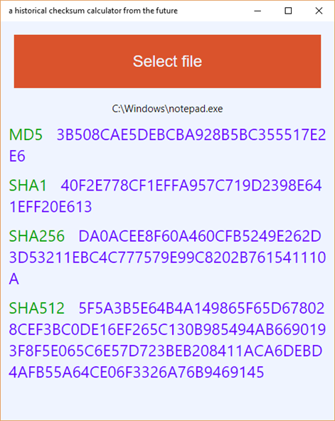 a historical checksum calculator from the future Screenshots 2