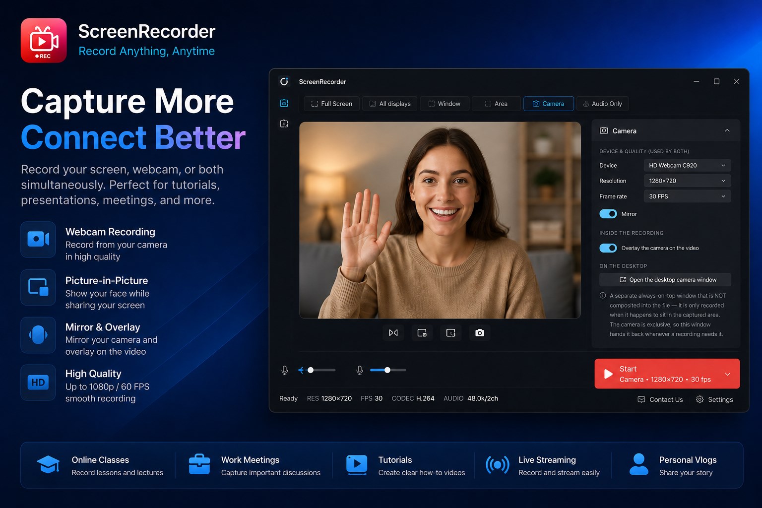 Screen Recorder Pro – Screen Capture, Game & Webcam Video Recorder for PC screenshot