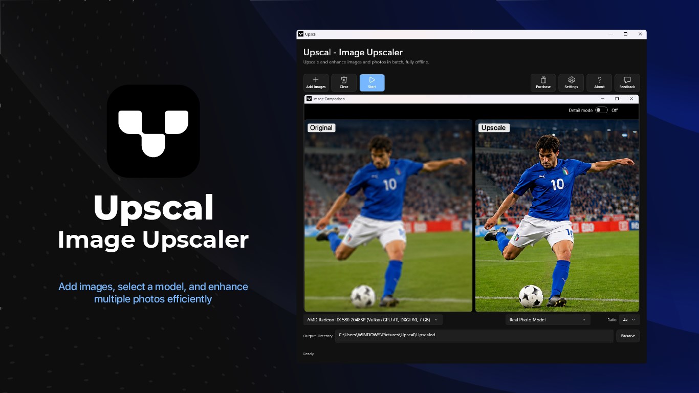 Upscal - 圖片放大與畫質增強 1.0 Build 31.0 for Windows(Microsoft Store)