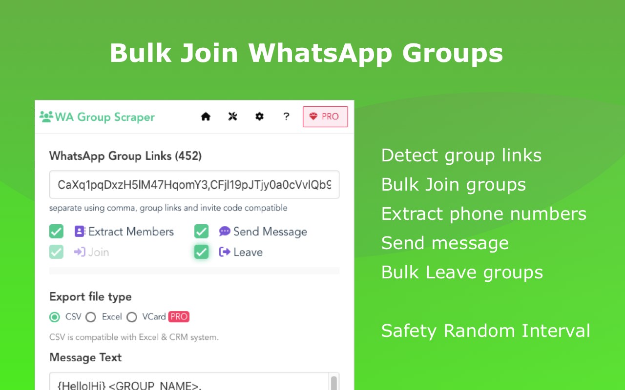 WhatsApp Group Links Scraper with bulk join
