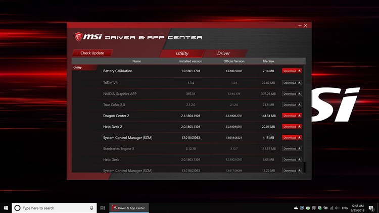 Msi driver app center ошибка загрузки файла