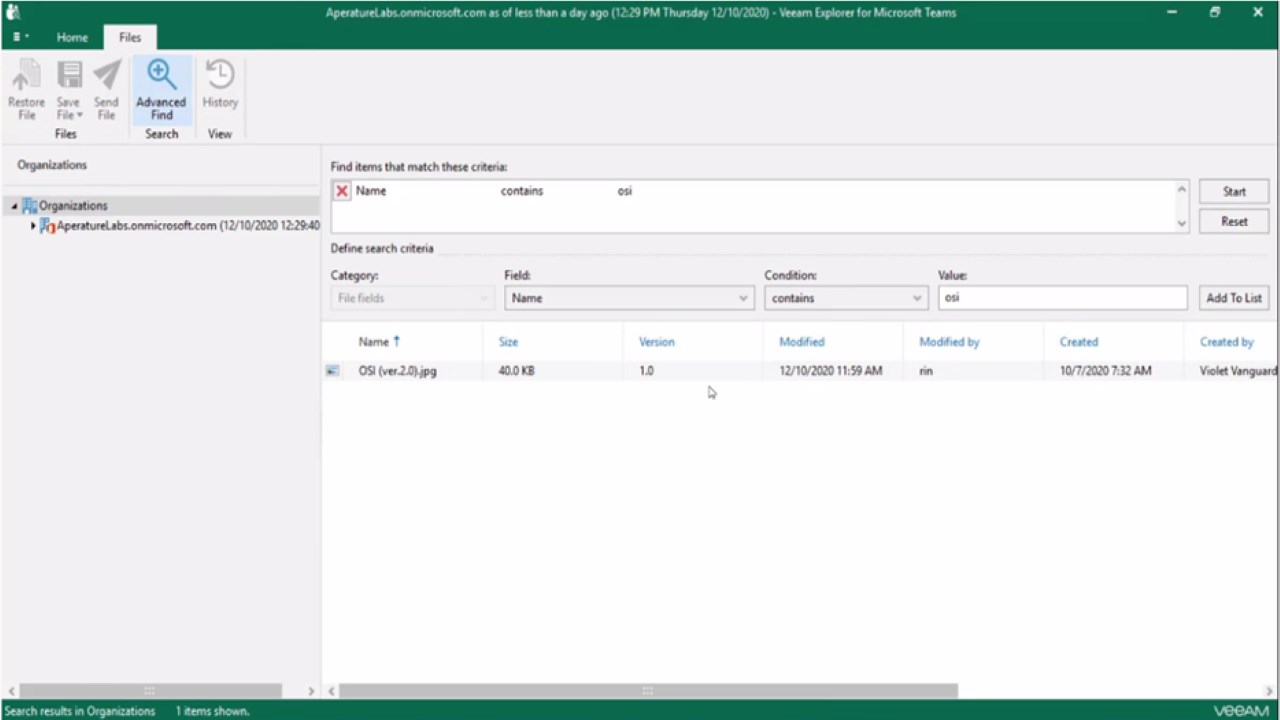 Snapshot 3 of Veeam Backup for Microsoft Office 365 Community Edition