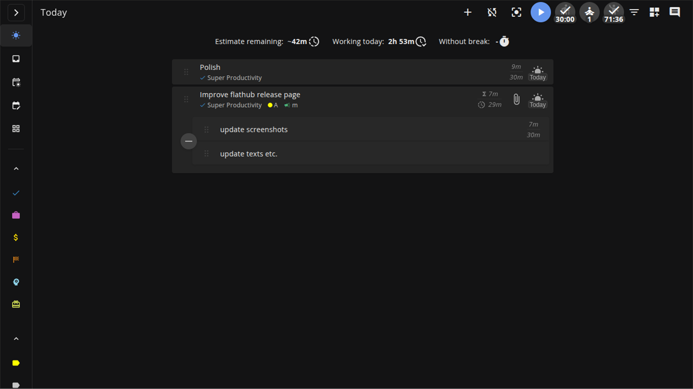 #1. Super Productivity (Windows) By: johannesjo