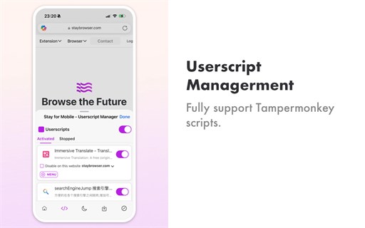 Stay for Mobile — Userscript Manager