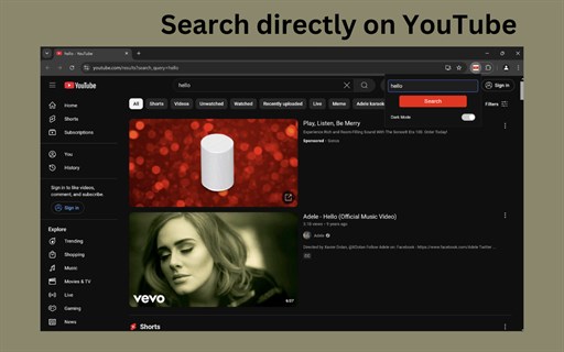 YouTube Search Extension - Quick YouTube Searches