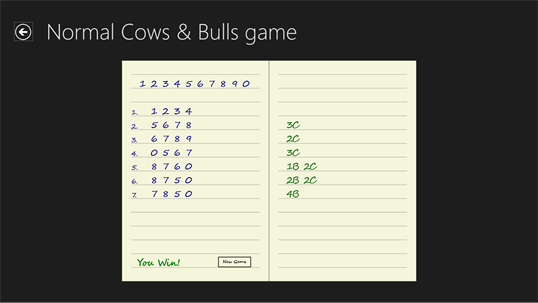 Cows & Bulls Mastermind screenshot 4