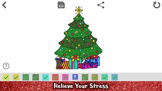 Christmas Glitter Color by Number: Adult Coloring Book screenshot 2