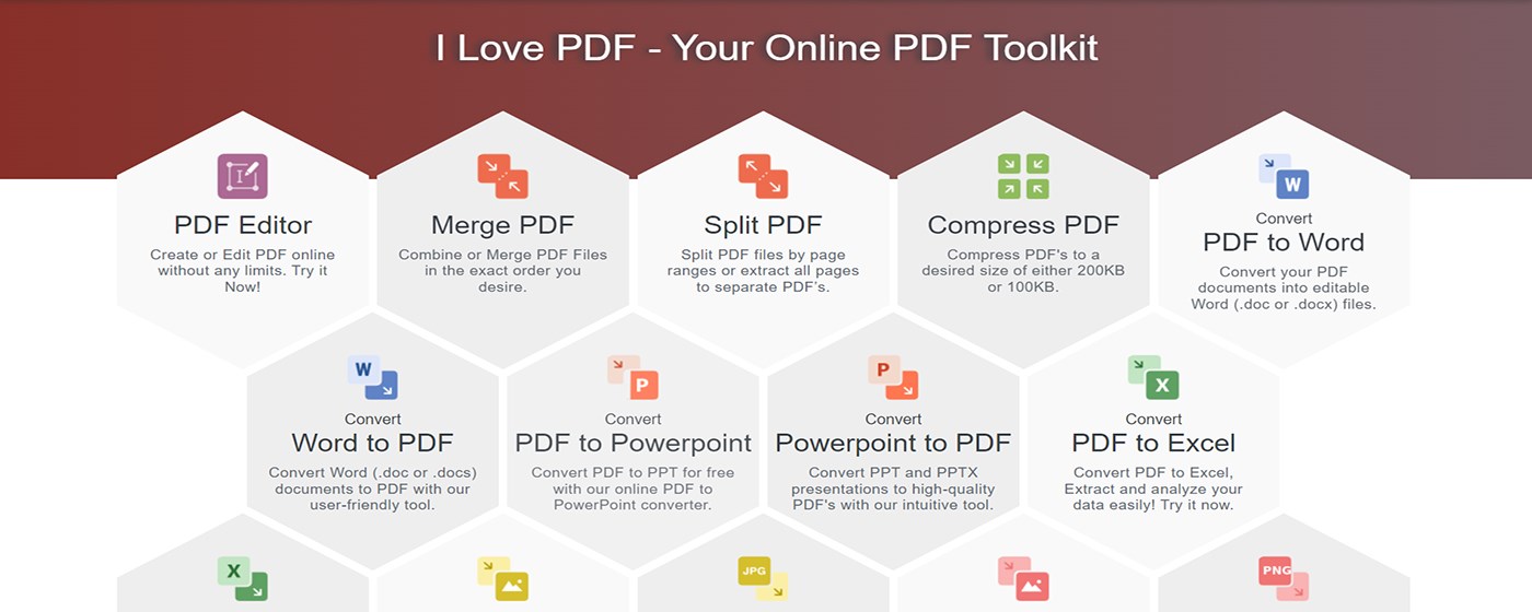 ilovepdf2.com | Online PDF toolkit marquee promo image
