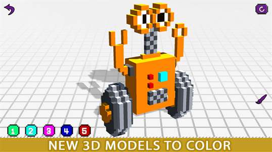 Robots 3D Color by Number - Voxel Coloring Book screenshot 3
