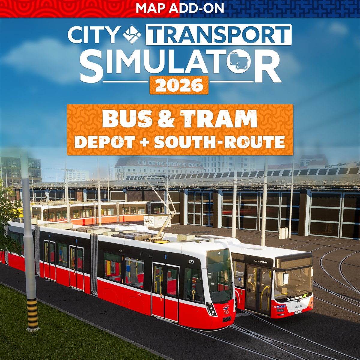 CTS 2026 - Map DLC: Bus + Tram Depot & South-Route - City Transport Simulator Bus & Tram