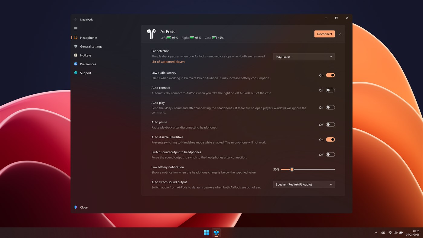 #3. MagicPods (Windows) โดย: Aleksandr Maslov
