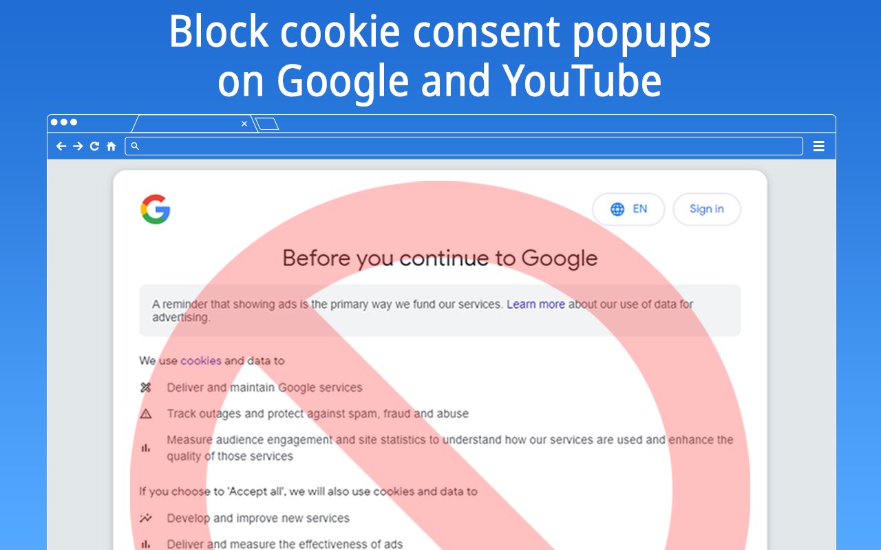 Cookie Consent Popup Blocker: Google, YouTube