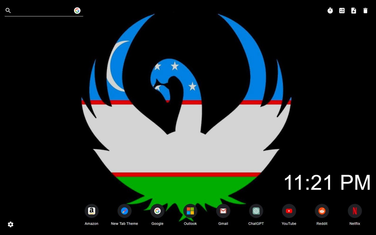 Uzbekistan Flag Wallpaper New Tab