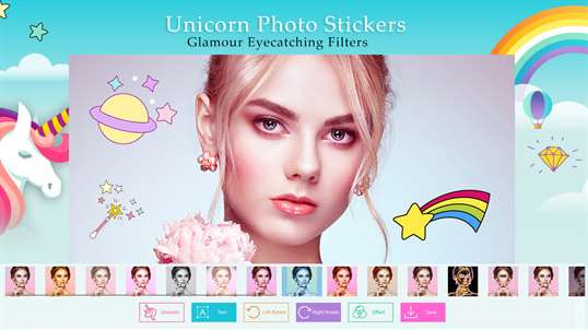Unicorn Photo Stickers Cute Photo Editor For Girls screenshot 2