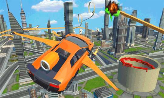 Flying Muscle Car Driving Simulator : Stunt Rider screenshot 4
