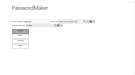 PasswordMaker Modern screenshot 1