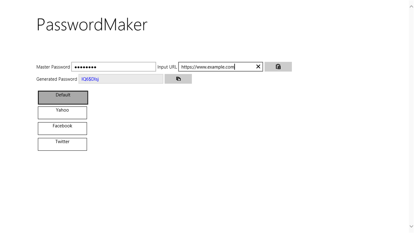 #1. PasswordMaker Modern (Windows) 由: Graham Benton