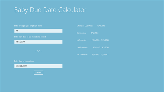 Baby Due Date Calculator screenshot 3