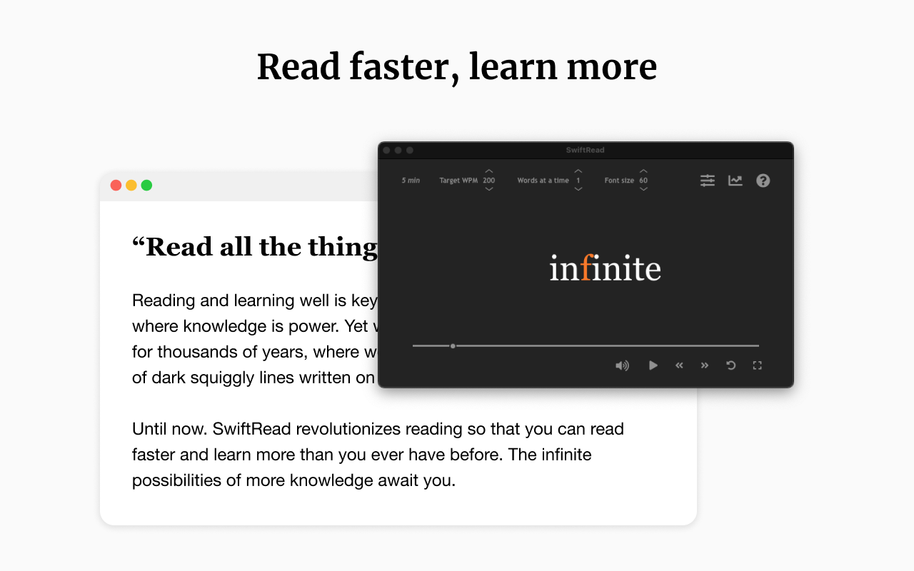 SwiftRead - read faster, learn more