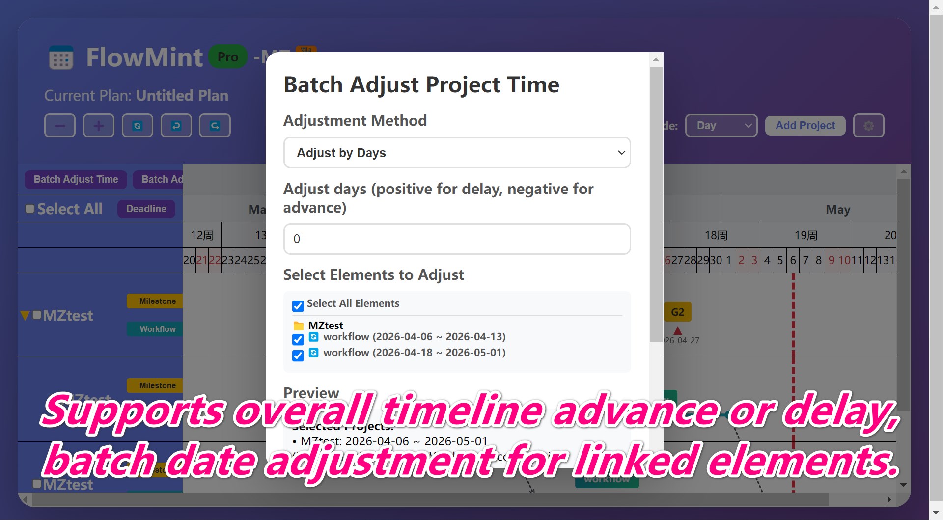 MZ-FlowMint - | Gantt Chart | Project Management | Scheduling Tool | Work Planning | Comprehensive Planning screenshot