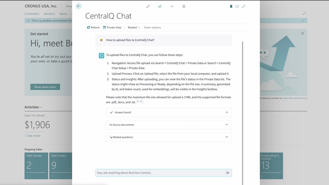 Snapshot 2 of CentralQ Chat