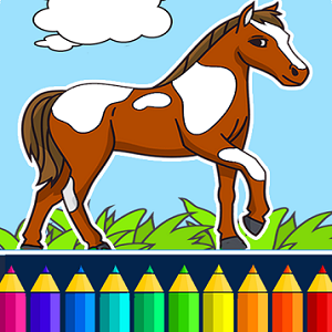 Coloring book : horses coloring pages