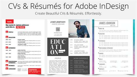 CV & Résumé Templates for InDesign Screenshots 1