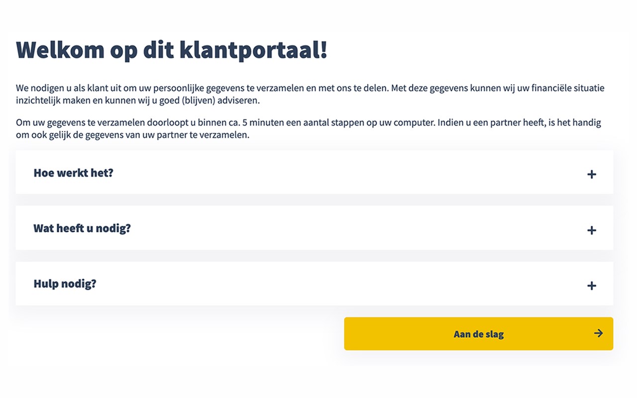 Financiële Rust Klantportaal