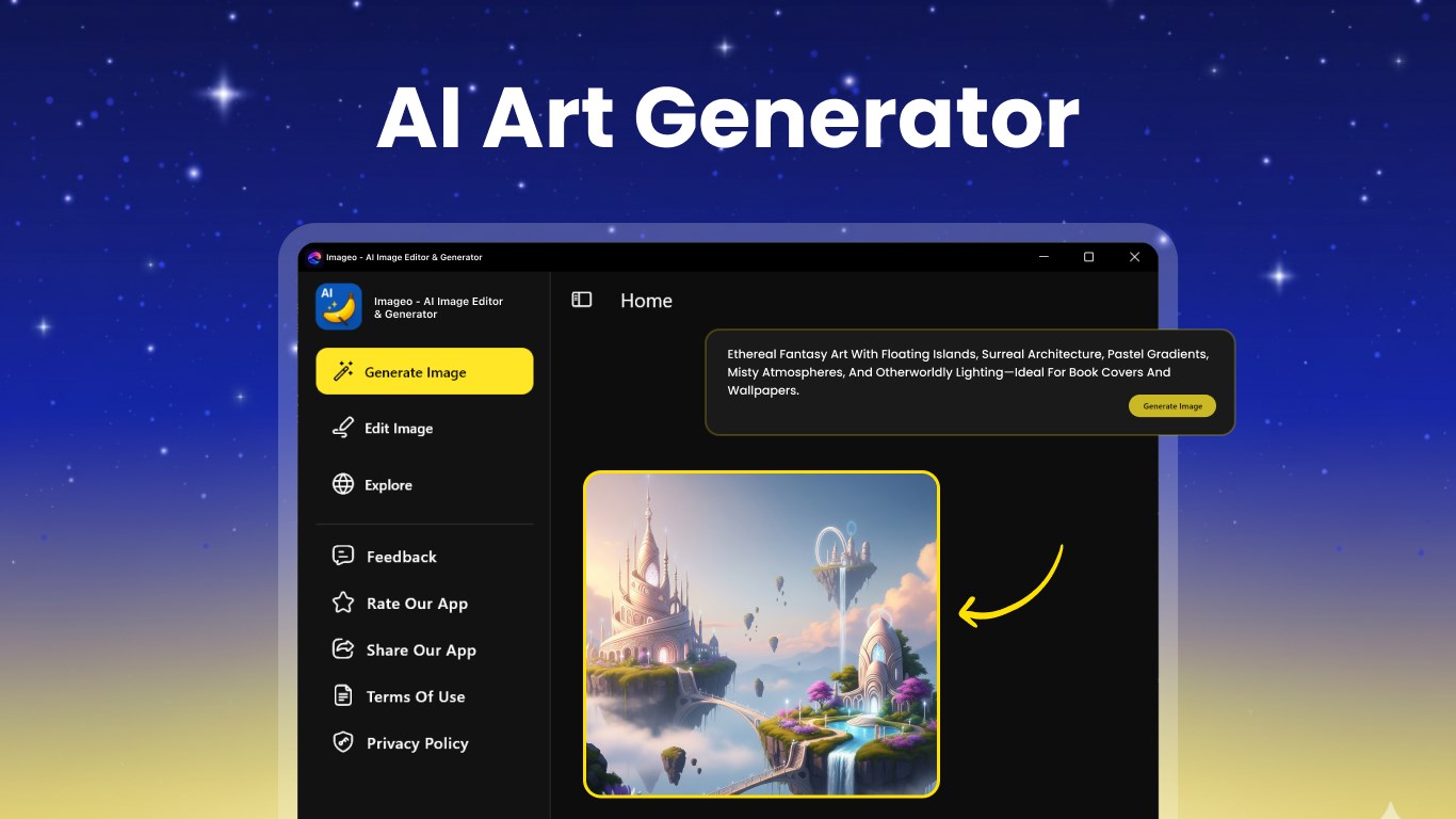 Imageo - AI Image Editor & Generator screenshot