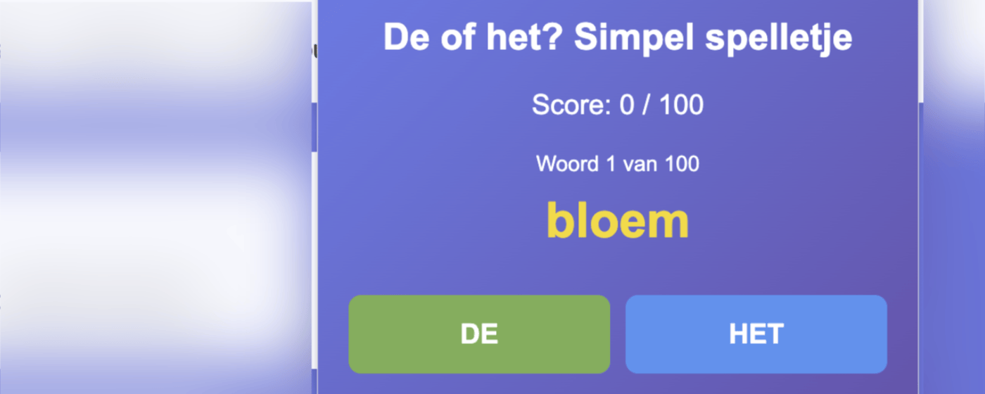 De of het? Simpel lidwoordenspelletje