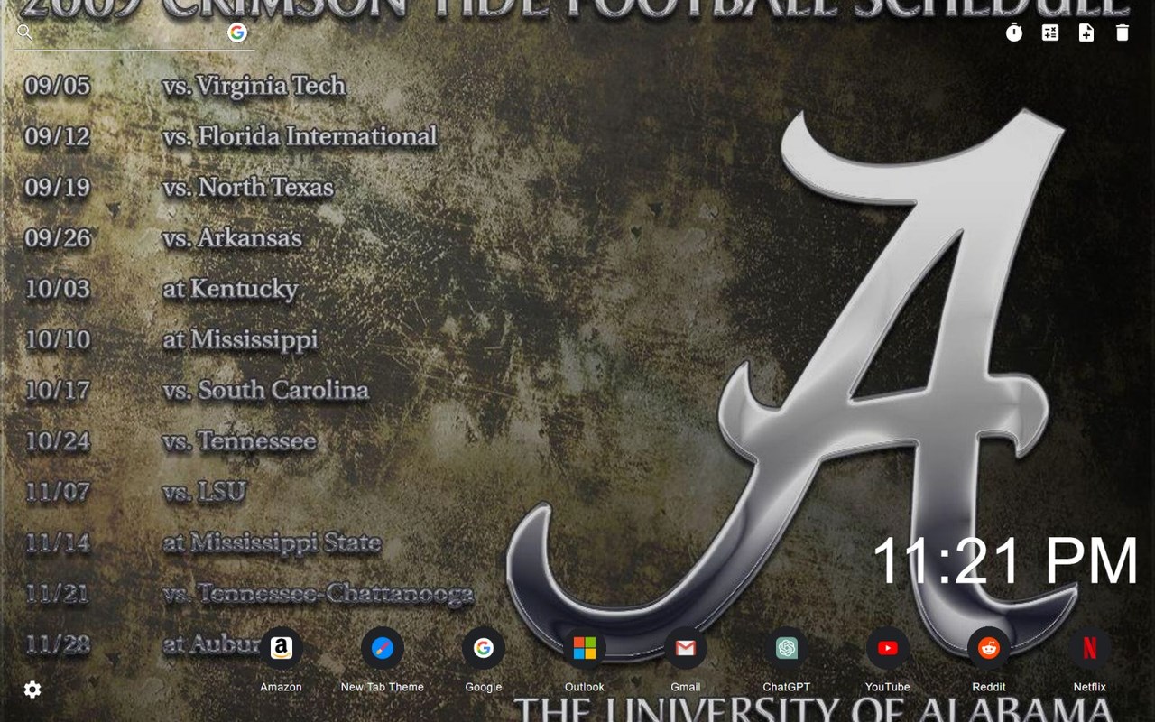 Alabama State Wallpaper New Tab