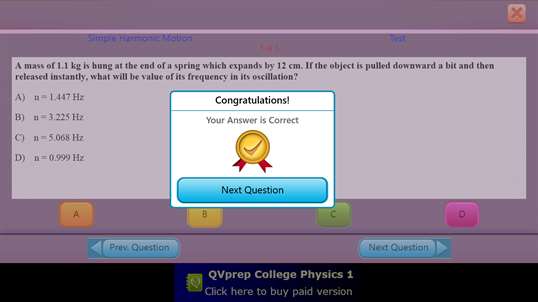 QVprep Lite College Physics Volume 1 screenshot 8
