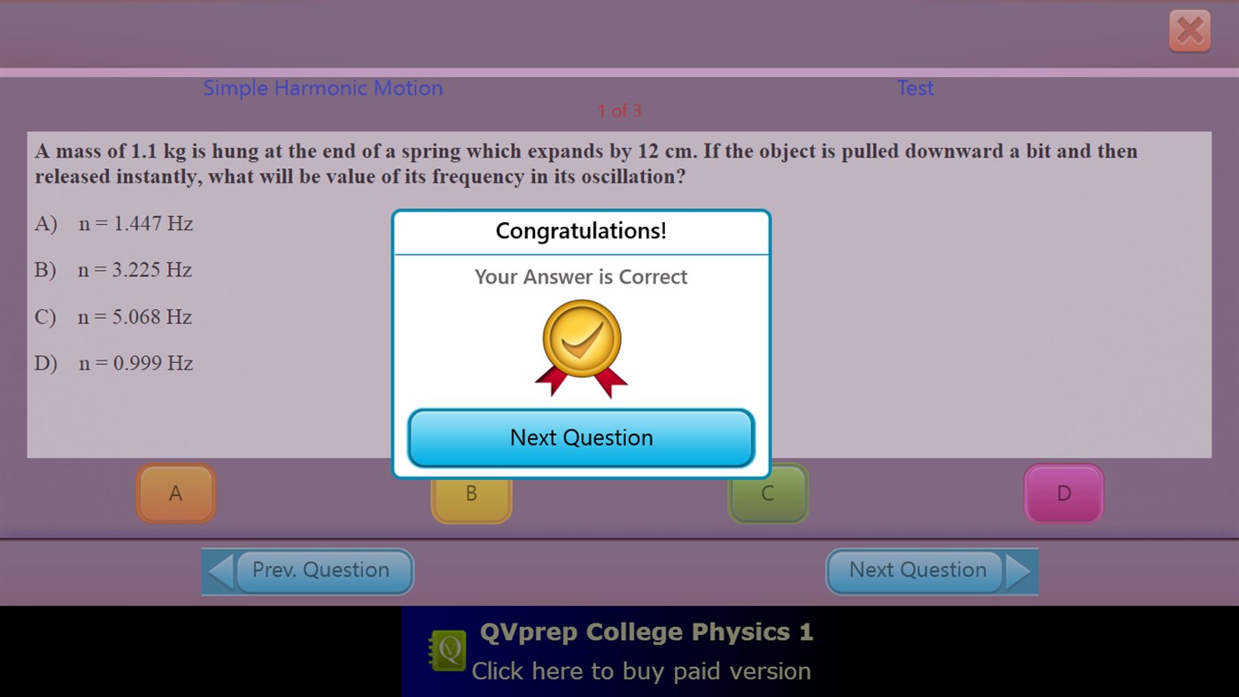 #8. QVprep Lite College Physics Volume 1 (Windows) โดย: PJP Consulting LLC