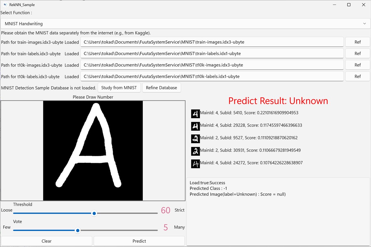 #2. Re-kNN Sample (Windows) By: Fuuta System Service LLC.