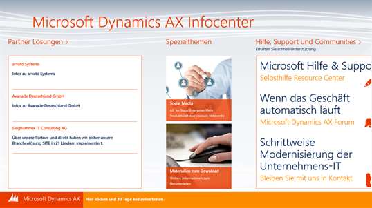 Microsoft Dynamics AX Infocenter screenshot 2