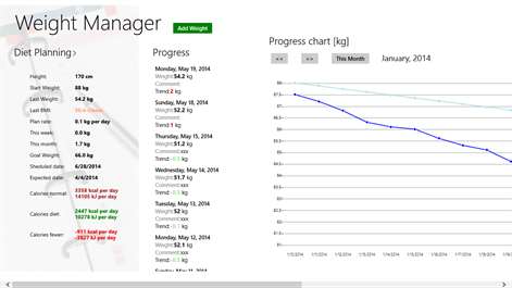 Weight Manager Screenshots 1