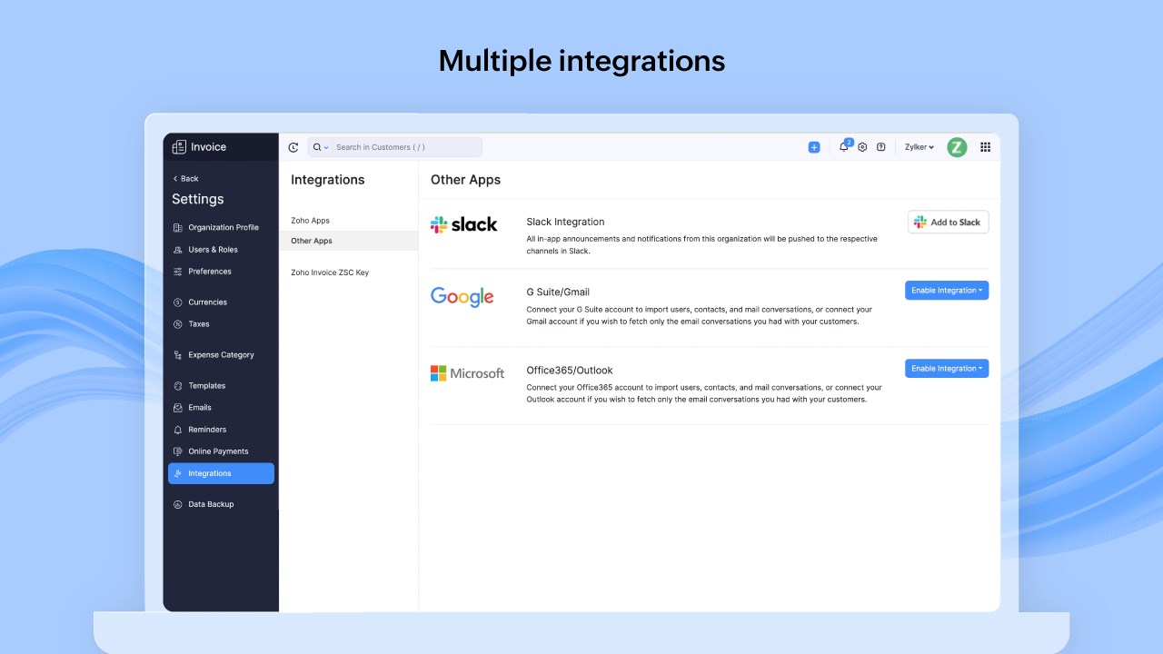 Snapshot 3 of Zoho Invoice