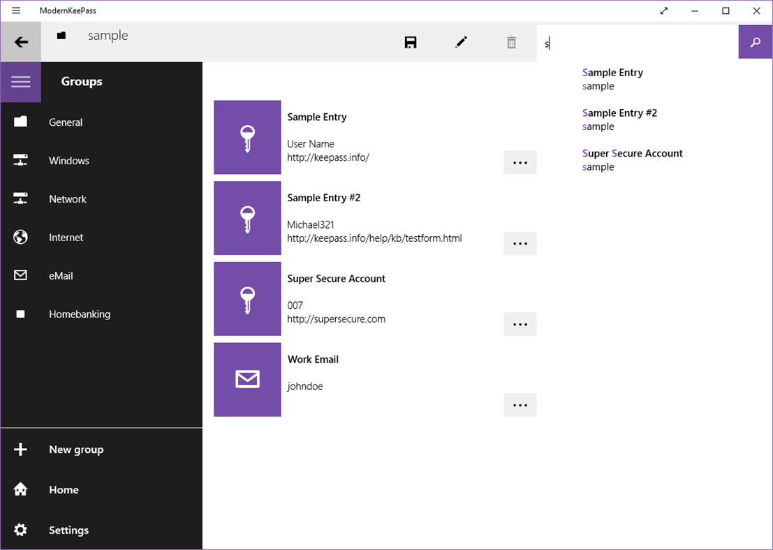 #2. ModernKeePass (Windows) Ved: wismna