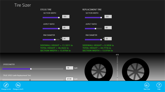 Tire Sizer screenshot 4