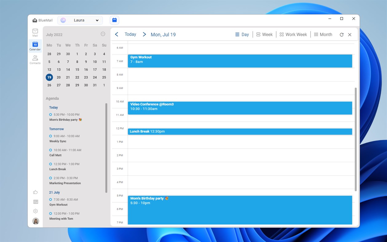 #7. Blue Mail - Email & Calendar (Windows) Podle: Blix Inc