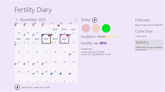 Fertility Diary screenshot 1