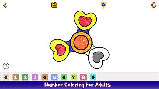 Fidget Spinner Glitter Color by Number - Adult Coloring screenshot 3