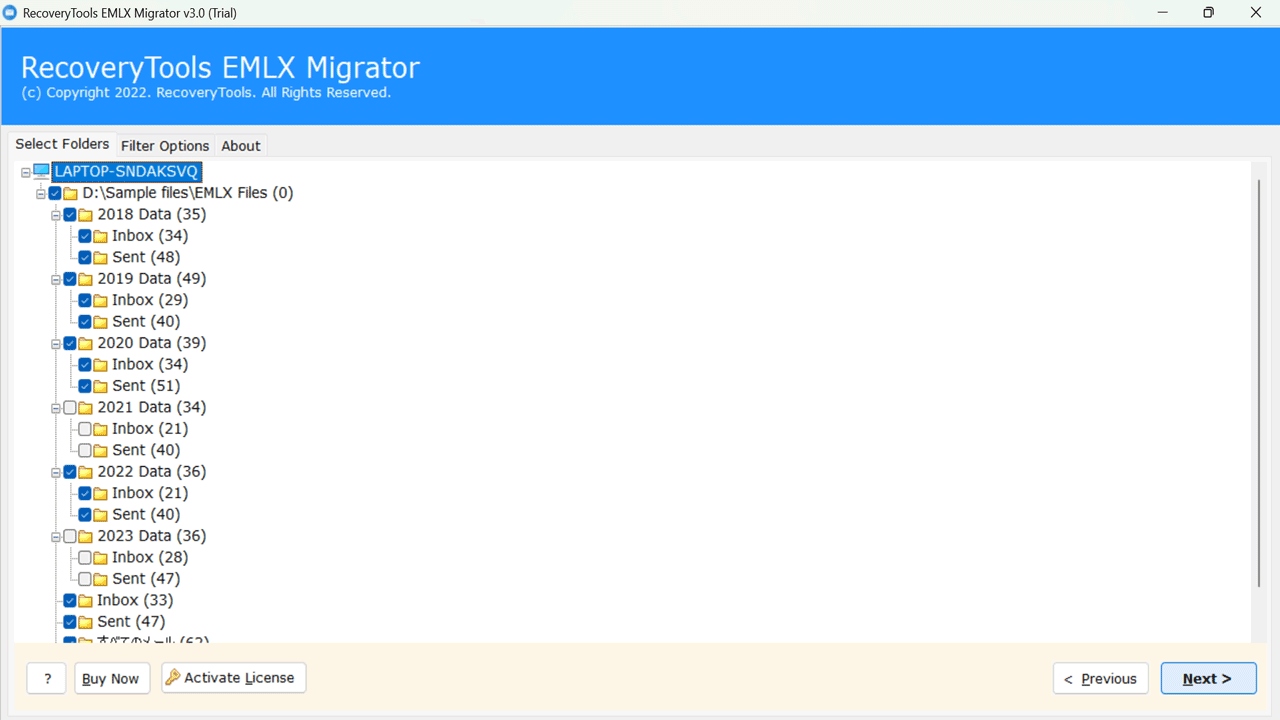 Snapshot 4 of RecoveryTools EML to Outlook Transfer Tool